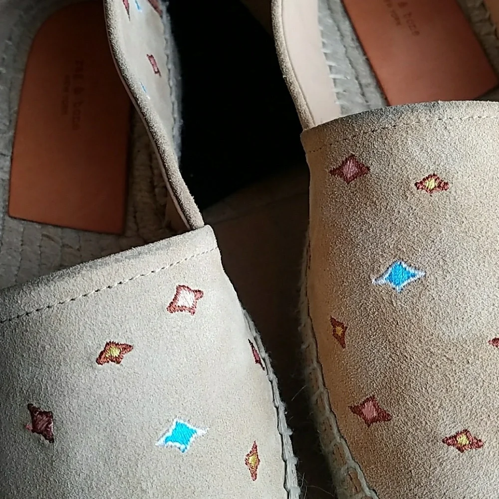 Rag & Bone Adria Embroidered Suede Espadrille